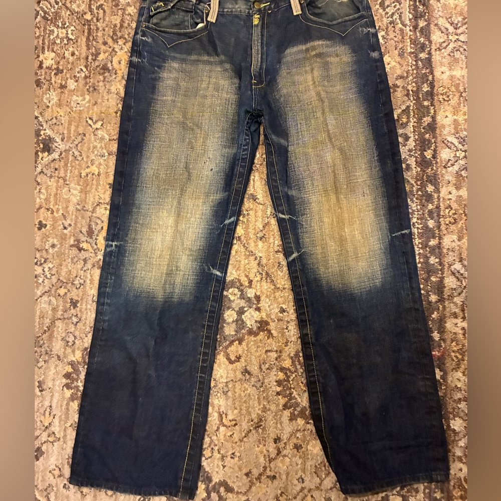 Vintage 90s Akademiks Baggy Dark Wash Jeans